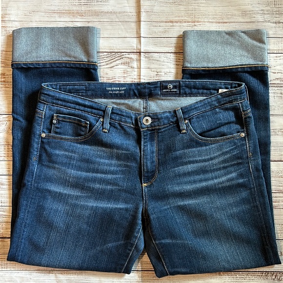 AG Adriano Goldschmied Cropped Cuffed Jeans 30 - Picture 2 of 5